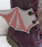 Steampunk Fabric Boot Wings Bat Wings Grey Copper - Image 1
