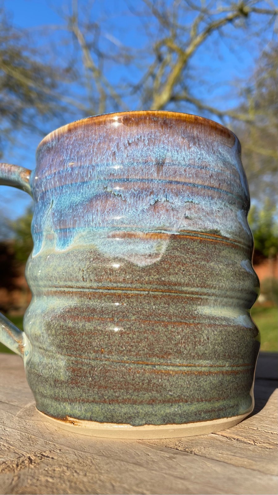 Wheel Thrown Stoneware Swirly MadeWithMud Mug