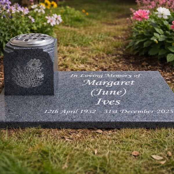 Memorial Grave Marker Flat Grave Plaque Memorial Stone Cemetery Headstone 