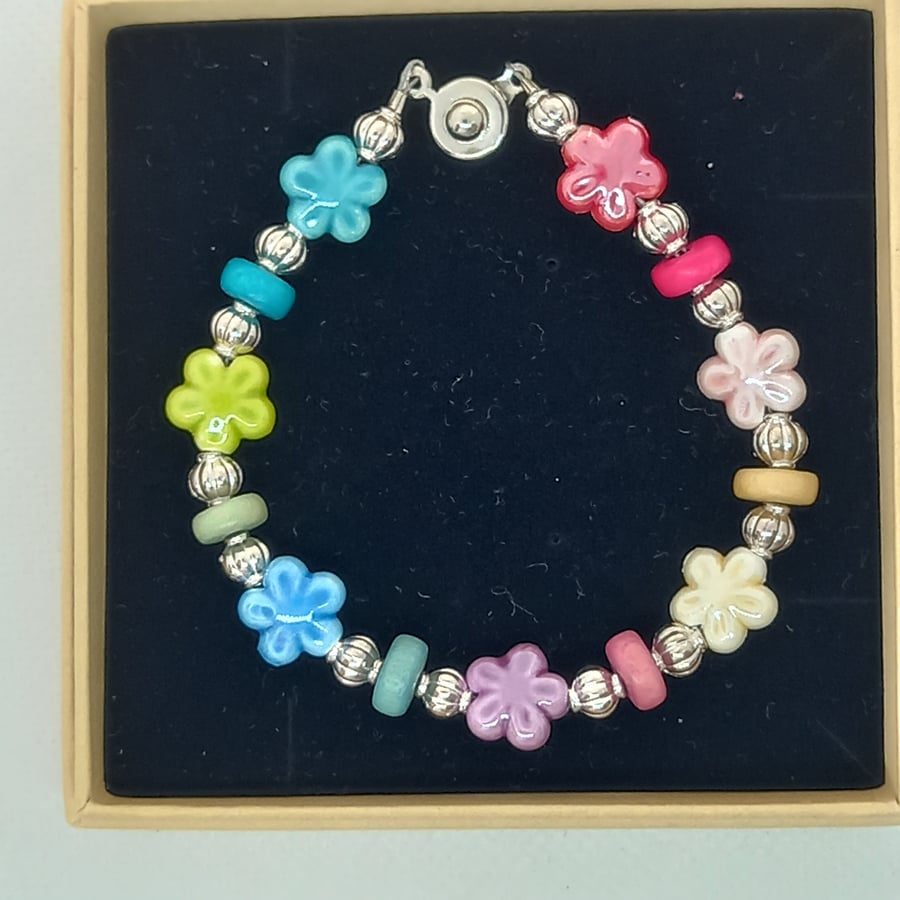 Ceramic Flower Bracelet