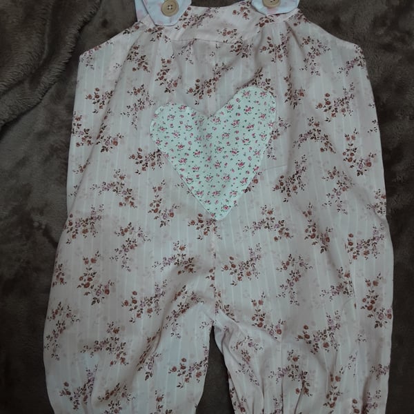 Pale Pink Floral Baby Romper 