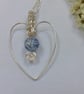 Silver Plated and Lilac Heart Necklace - Image 3