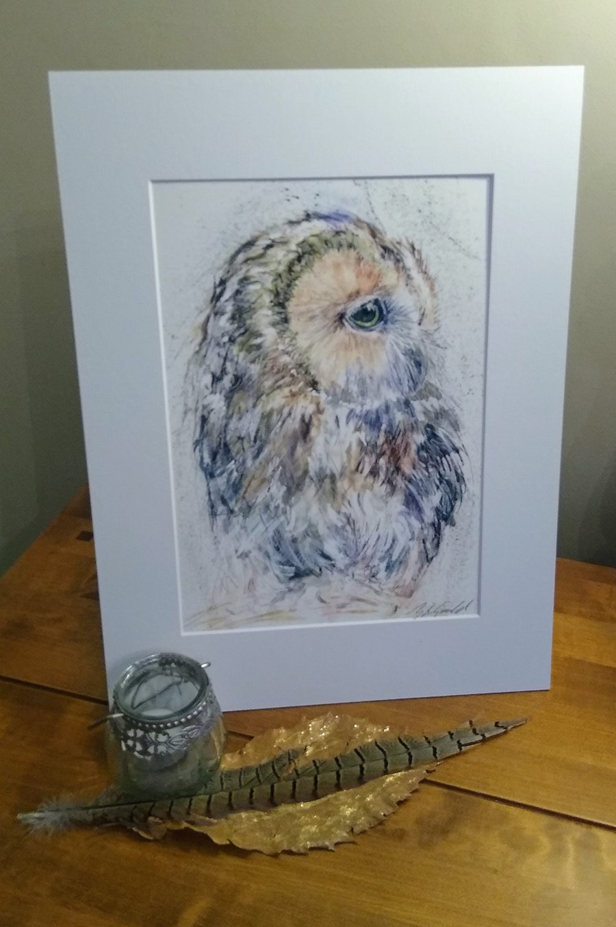 A4 or A3 signed Art Print, Owl