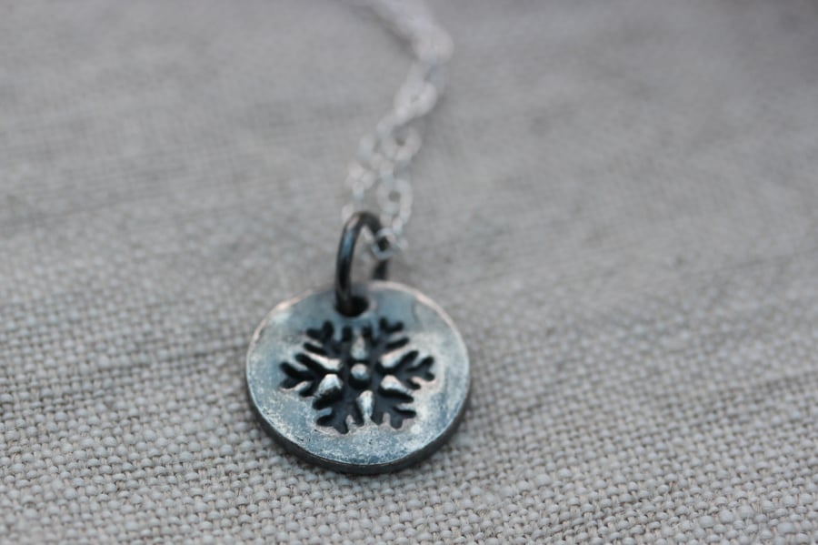 Recycled Silver Snowflake Pendant Seconds Sunday