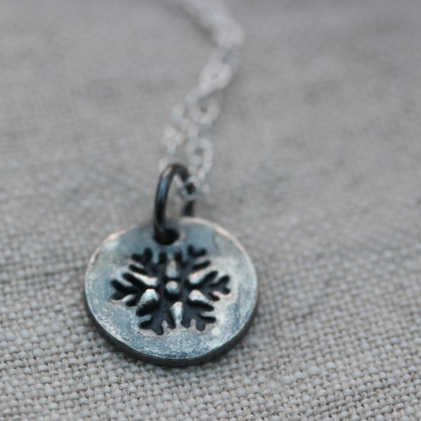 Recycled Silver Snowflake Pendant Seconds Sunday