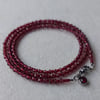 Faceted Garnet and Seed Bead Triple-wrap Bracelet