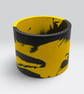 Black and Yellow 15cm Marbled Round Plant Pot  - Large Indoor Planter  - Image 7