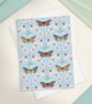 Single Moth Pattern Greetings Card - A6 Size