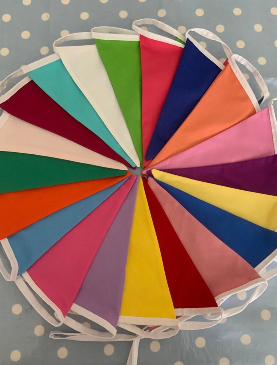 3m, 5m, 10m Rainbow Bunting, Party Bunting, Festival Bunting