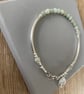  Jadeite Tree of Life Charm Bracelet, Sterling Silver Noodle Gemstone Bracelet - Image 4