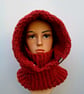 Crochet Hooded Cowl Scarf, Balaclava, Handmade Winter Hood,