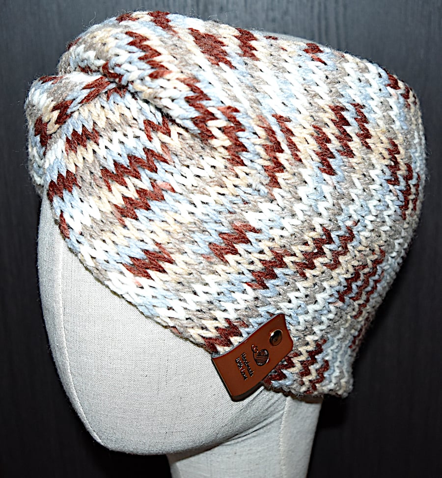 Handcrafted Twisted Head Wrap Ear Warmer Mellow Mist Blend