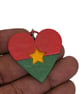 Burkina faso flag earrings, love Burkina faso  loveheart jewellery,african queen - Image 3