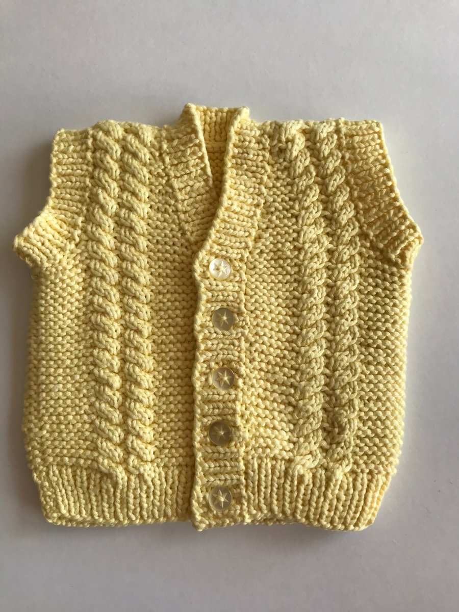 Hand knit baby waistcoat