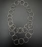 Hammered Circles Necklace, Handmade Solid Silver Statement Chain