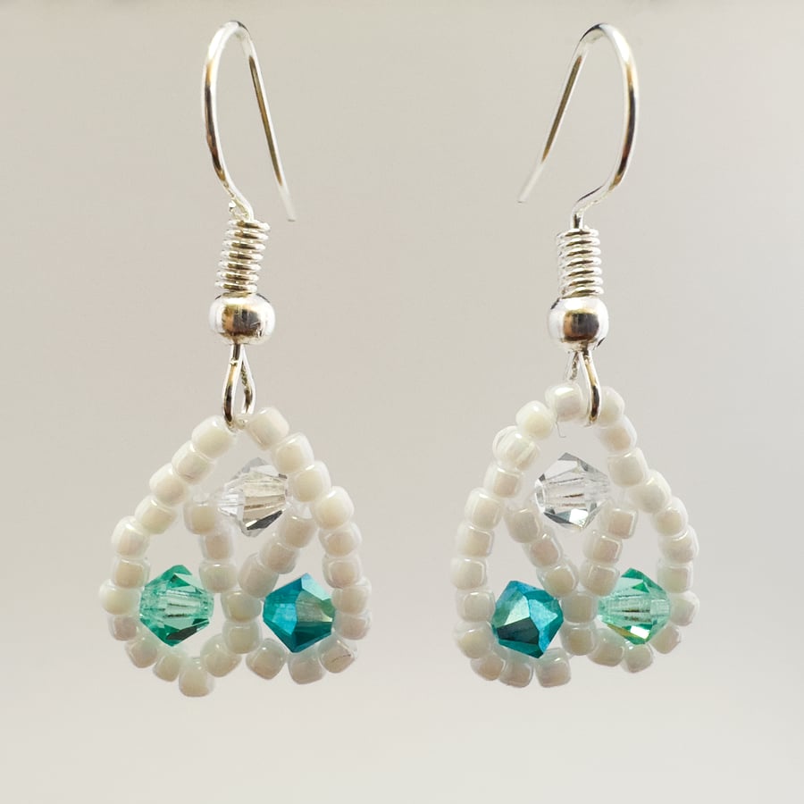 Handmade Crystal and Bead Earrings