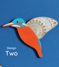 Folk Art Inspired Flying Wooden Kingfishers - Wall decor Hangings - Image 5