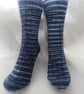 Hand-cranked Sparkly Knitted Ribbed Wool Socks Size 4 to 5
