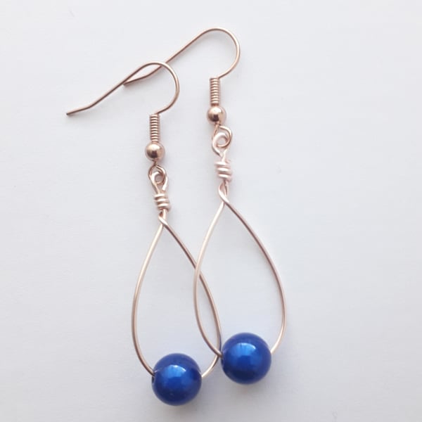 Blue Miracle Swing Bead Earrings 