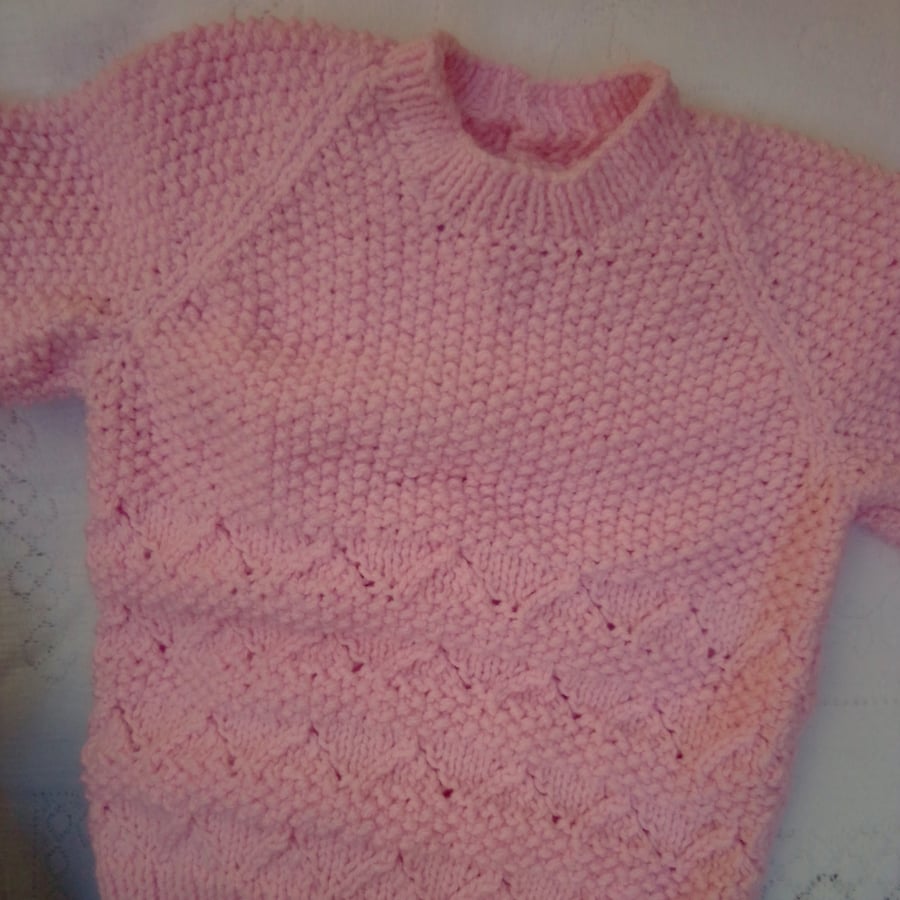 Child's Chunky Jumper with A Lacy Pattern, Gift Ideas for Children