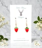 Charm Earrings - 3D Strawberries - Image 1