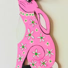 pretty pink hare with daisies