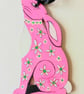pretty pink hare with daisies