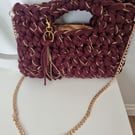 Handcrochet bag with detachable tassle keyring 