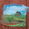Needle felted picture - Yorkshire Dales Sheep scene 4 x 4 ins 
