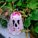 Spooky Cute Mini Ghost Figurines Eco-Resin Glitter Brain Detail Handmade Gothic 