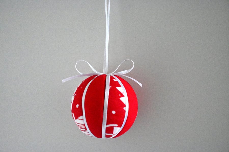 Fabric covered Christmas bauble