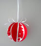 Fabric covered Christmas bauble