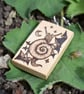 Magical Fungi Snail. Pyrography key ring. - Image 2