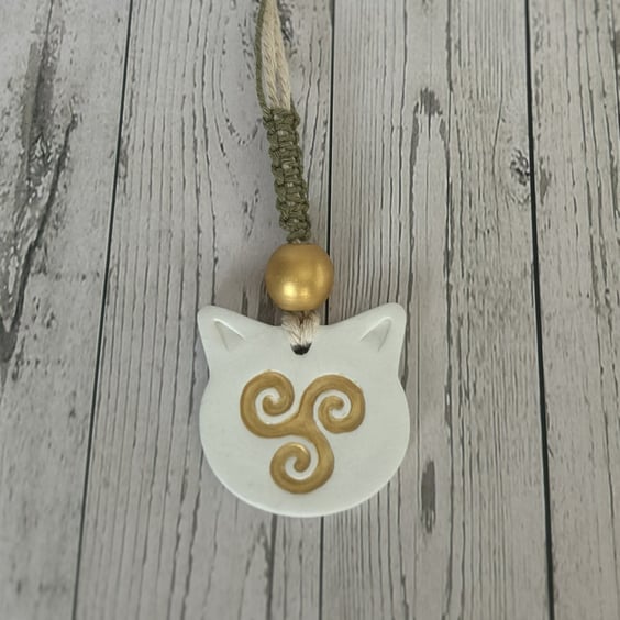 Celtic Clay Triskelion Talisman –  Essential Oil Diffuser - Car or Home