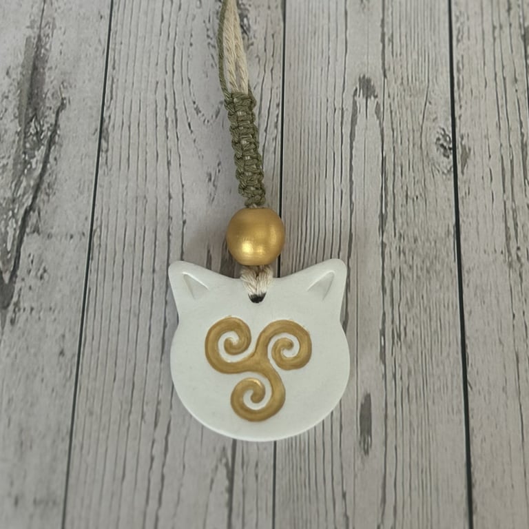 Celtic Clay Triskelion Talisman –  Essential Oil Diffuser - Car or Home