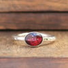 Silver Garnet Ring - Garnet Stacking Ring - Silver Stacking Ring