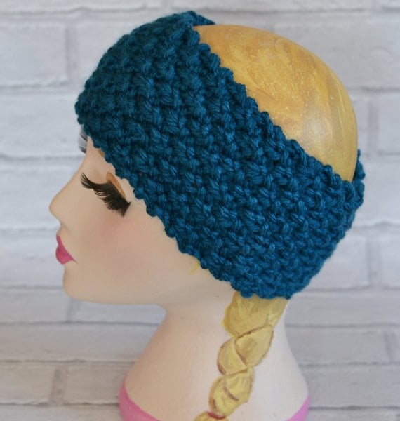 Petrol  Super Chunky  Knitted Headband Earwarmer