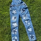 Women's reworked denim dungarees Size 14