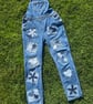 Women's reworked denim dungarees Size 14 - Image 1
