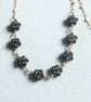 Gold Filled Chain Necklace with Vintage Czech Glass Flower Beads - Image 1