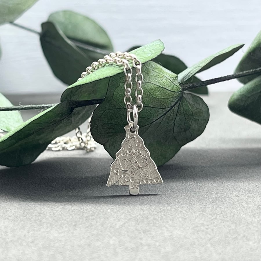 Handmade Sterling Silver Christmas Tree Pendant 1 