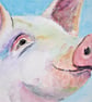 Happy Pig. Farm Animal painting. Original Watercolour - Image 2