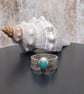Sterling Silver 925 Floral Textured Larimar Ring Full Hallmark - Image 5
