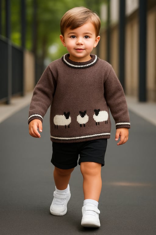 Knitting Pattern for a Sheep on a Sweater.  Digital Pattern