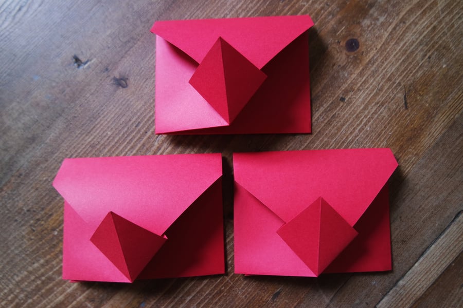 Origami Envelope Set - red