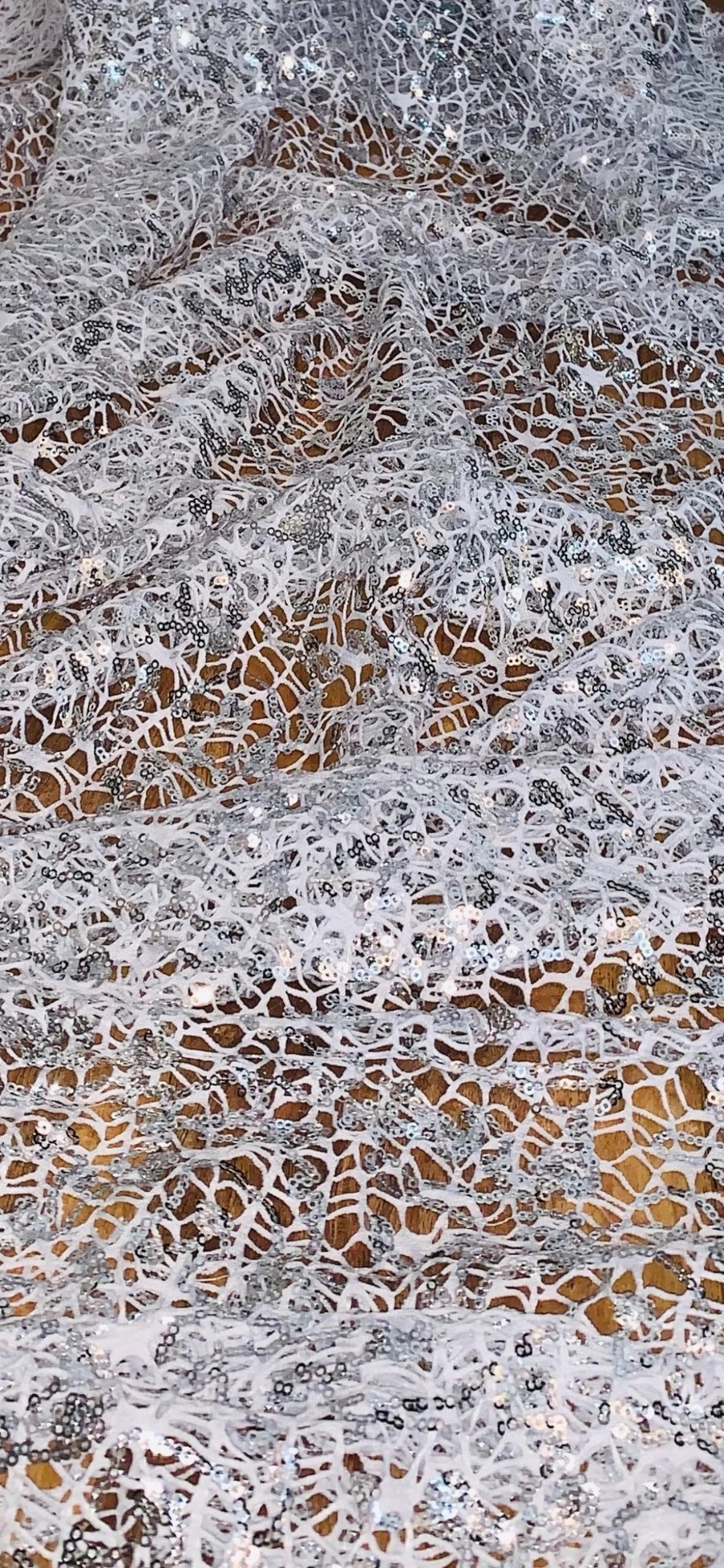 White Spiderweb Fishnet Mesh Net Fabric 58'' PRICE PER METER