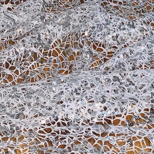 White Spiderweb Fishnet Mesh Net Fabric 58'' PRICE PER METER