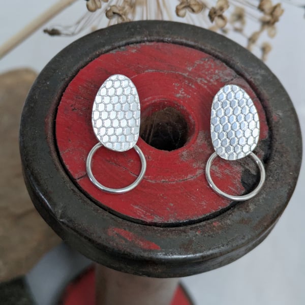 Textured sterling silver earrings 