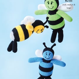 Crochet Pattern - King Cole DK Pattern 9157 - Amigurumi Crocheted Bees