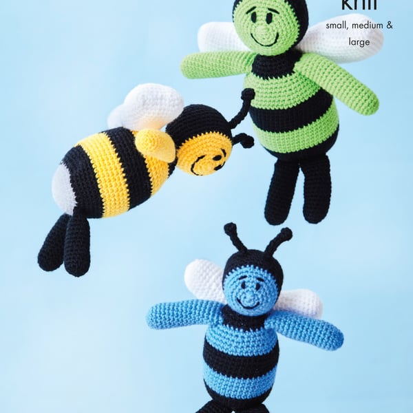 Crochet Pattern - King Cole DK Pattern 9157 - Amigurumi Crocheted Bees